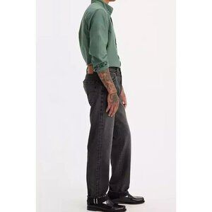 LEVI'S 501 Mens Premium Lot Big E Button Fly Distressed Jeans 33x32 Black AN EXC